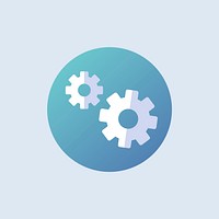 Settings icon vector in blue
