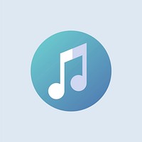 Music note icon vector in blue