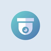 Security cam icon vector in blue