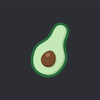 Fresh half avocado food vector
