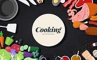 Cooking ingredients and tools vector set