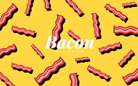 Bacon pattern food wallpaper illustration