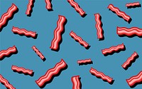 Bacon pattern food wallpaper illustration