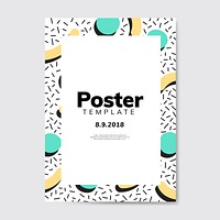 Colorful geometric Memphis style poster