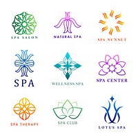 Set of colorful spa logo vectors
