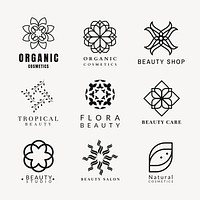 Beauty spa logo template, professional design for health & wellness business vector set