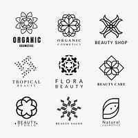 Beauty spa logo template, professional design for health & wellness business psd collection
