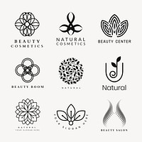 Beauty spa logo template, professional design for health & wellness business psd collection