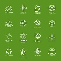Set of yoga and spa logo vector