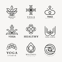 Beauty spa logo template, professional design for health & wellness business psd collection