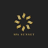 Spa sunset design logo vector