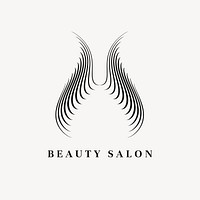 Beauty salon logo template, modern creative design psd