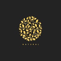 Natural leaf branding logo illustration