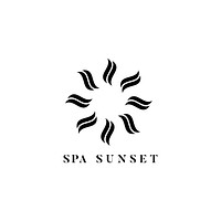 Spa sunset design logo vector