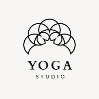 Yoga studio logo template, wellness modern design psd