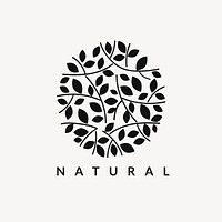 Natural spa logo template, beauty cosmetic business vector