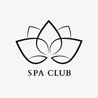 Wellness spa logo template, flower nature professional design psd