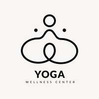 Yoga wellness center logo template, creative modern design vector