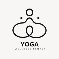 Yoga wellness center logo template, creative modern design psd