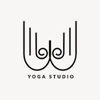 Yoga studio logo template, creative modern design psd