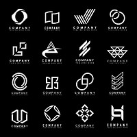 Set of company logo design ideas vector