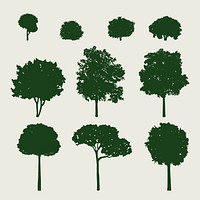 Collection of tree silhouettes vector