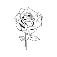 Linear illustration of a rose flower