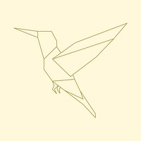 Linear illustration of a flying bird