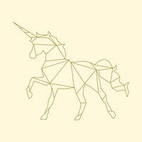 Linear illustration of a unicorn