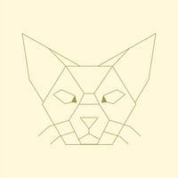 Linear illustration of a cat&#39;s head