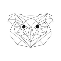 Linear illustration of an owl's head