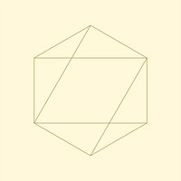 Linear illustration of a hexagon shape