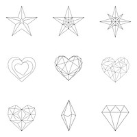 Set of linear illustration of shapes