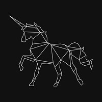 Linear illustration of a unicorn