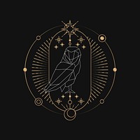 Geometric owl mystic symbol vector