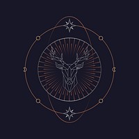 Geometric deer mystic symbol vector