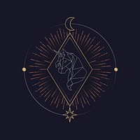 Geometric unicorn mystic symbol vector