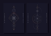 Geometric mystic symbols vector set