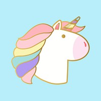Magical rainbow unicorn sticker vector