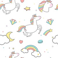 Unicorn seamless pattern background vector