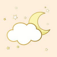 Cloud and moon icon vector