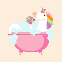 Unicorn taking a bath vector