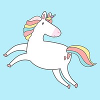 Magical rainbow unicorn illustration vector