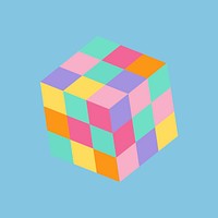 Rubik&#39;s cube in rainbow colors vector