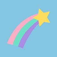 Colorful shooting star icon vector