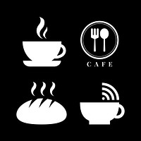 Coffee shop icon vector set