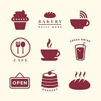 Coffee shop icon vector set