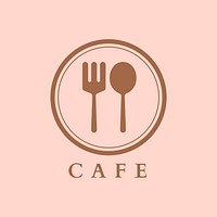 Cafe logo food business template for branding design, minimal style vector
