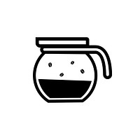 Black coffee pot logo vector
