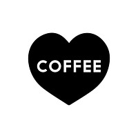 Heart icon with the word coffee vector